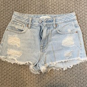 PacSun Distressed High Rise Festival Short Light Wash - size 23